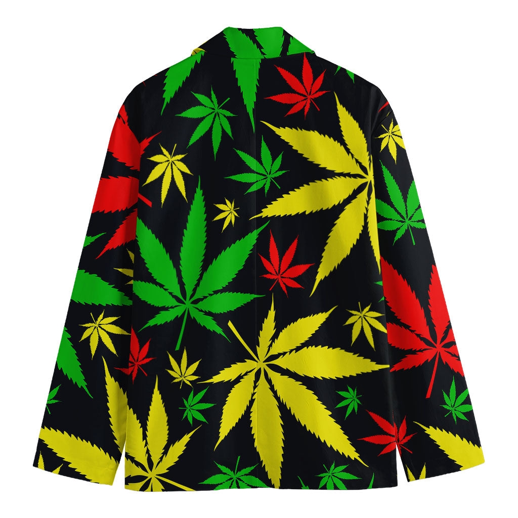 Hemp Leaves Reggae Pattern Print Men's Blazer