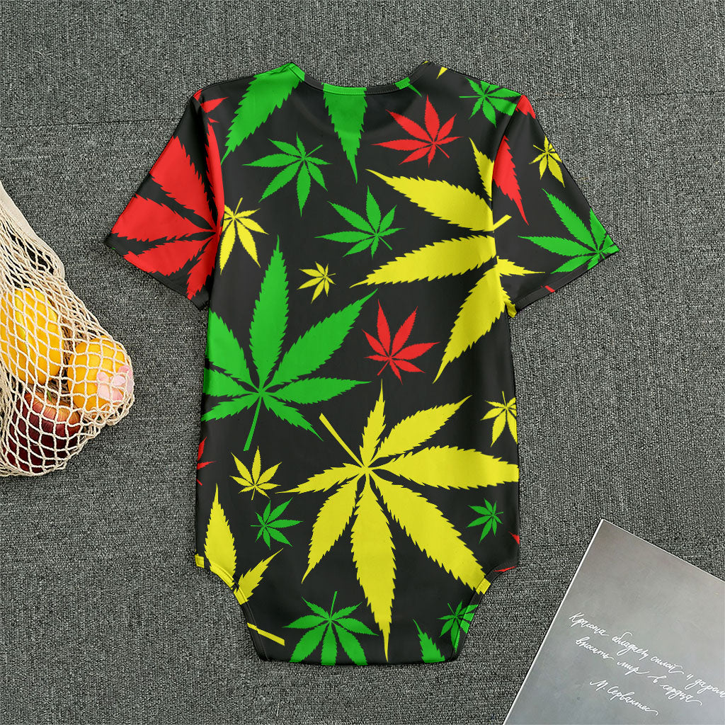 Hemp Leaves Reggae Pattern Print Men's Bodysuit