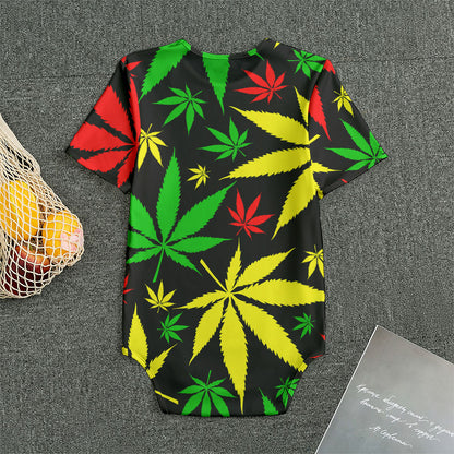 Hemp Leaves Reggae Pattern Print Men's Bodysuit