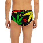 Hemp Leaves Reggae Pattern Print Men's Briefs