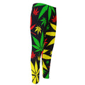 Hemp Leaves Reggae Pattern Print Men's Compression Pants