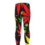 Hemp Leaves Reggae Pattern Print Men's leggings