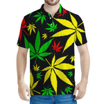 Hemp Leaves Reggae Pattern Print Men's Polo Shirt