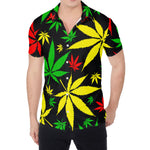 Hemp Leaves Reggae Pattern Print Men's Shirt