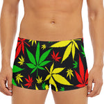 Hemp Leaves Reggae Pattern Print Men's Short Boxer Briefs