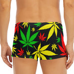 Hemp Leaves Reggae Pattern Print Men's Short Boxer Briefs