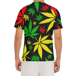 Hemp Leaves Reggae Pattern Print Men's Short Sleeve Rash Guard