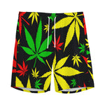 Hemp Leaves Reggae Pattern Print Men's Sports Shorts