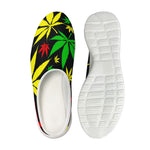 Hemp Leaves Reggae Pattern Print Mesh Casual Shoes