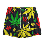 Hemp Leaves Reggae Pattern Print Mesh Shorts