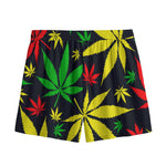 Hemp Leaves Reggae Pattern Print Mesh Shorts