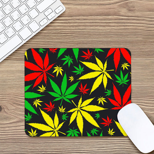 Hemp Leaves Reggae Pattern Print Mouse Pad