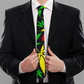 Hemp Leaves Reggae Pattern Print Necktie