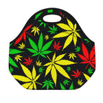 Hemp Leaves Reggae Pattern Print Neoprene Lunch Bag