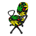 Hemp Leaves Reggae Pattern Print Office Chair Cover