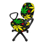 Hemp Leaves Reggae Pattern Print Office Chair Cover