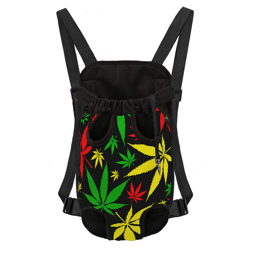 Hemp Leaves Reggae Pattern Print Pet Carrier Backpack