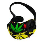 Hemp Leaves Reggae Pattern Print Pet Sling Carrier