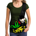 Hemp Leaves Reggae Pattern Print Pet Sling Carrier