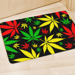 Hemp Leaves Reggae Pattern Print Polyester Doormat