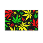 Hemp Leaves Reggae Pattern Print Polyester Flag
