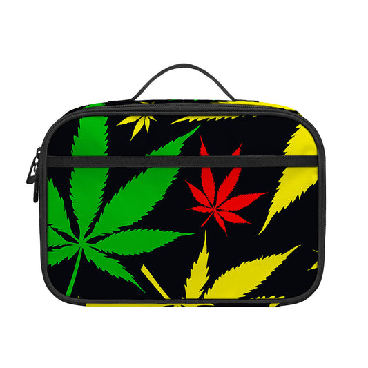Hemp Leaves Reggae Pattern Print Portable Lunch Bag