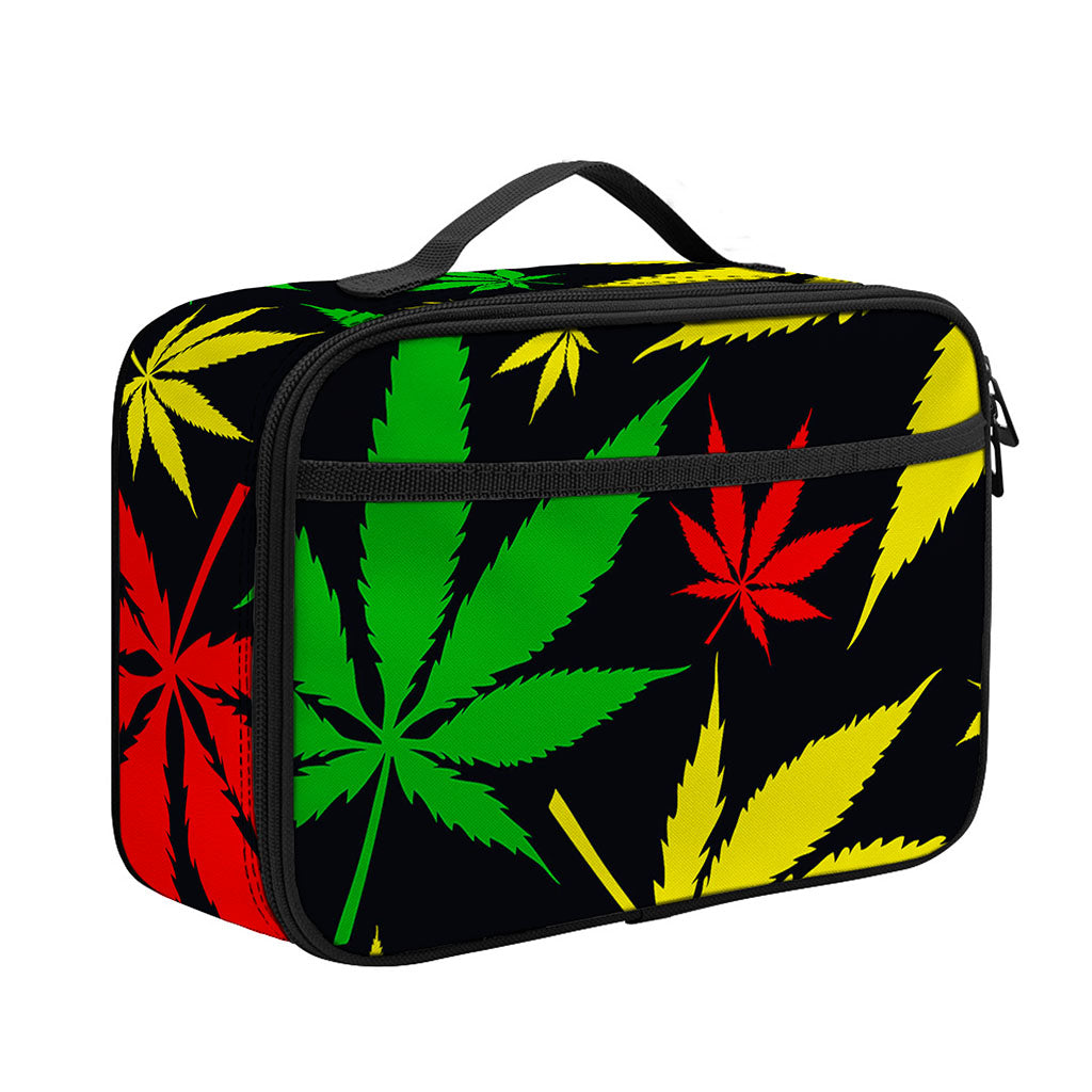 Hemp Leaves Reggae Pattern Print Portable Lunch Bag