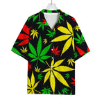 Hemp Leaves Reggae Pattern Print Rayon Hawaiian Shirt