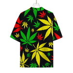 Hemp Leaves Reggae Pattern Print Rayon Hawaiian Shirt