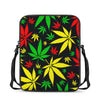 Hemp Leaves Reggae Pattern Print Rectangular Crossbody Bag