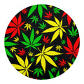Hemp Leaves Reggae Pattern Print Round Blanket