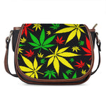 Hemp Leaves Reggae Pattern Print Saddle Bag