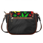 Hemp Leaves Reggae Pattern Print Saddle Bag