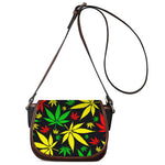 Hemp Leaves Reggae Pattern Print Saddle Bag