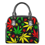 Hemp Leaves Reggae Pattern Print Shoulder Handbag