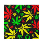 Hemp Leaves Reggae Pattern Print Silk Bandana