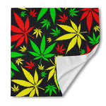 Hemp Leaves Reggae Pattern Print Silk Bandana