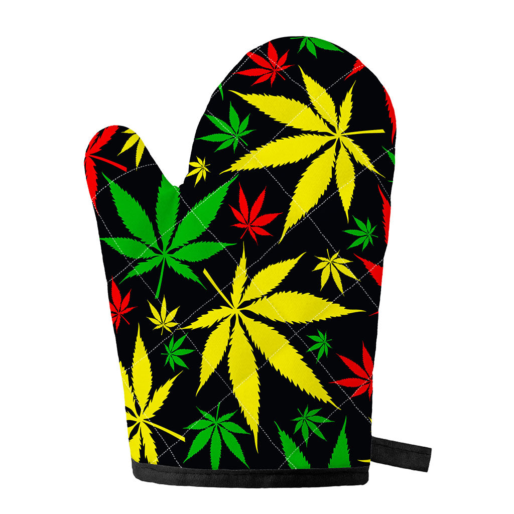 Hemp Leaves Reggae Pattern Print Single Oven Mitt