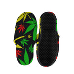 Hemp Leaves Reggae Pattern Print Slippers