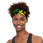 Hemp Leaves Reggae Pattern Print Sports Headband