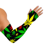 Hemp Leaves Reggae Pattern Print Sun Protection Arm Sleeves