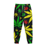 Hemp Leaves Reggae Pattern Print Sweatpants