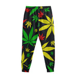 Hemp Leaves Reggae Pattern Print Sweatpants