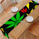 Hemp Leaves Reggae Pattern Print Table Runner