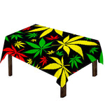 Hemp Leaves Reggae Pattern Print Tablecloth