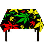 Hemp Leaves Reggae Pattern Print Tablecloth