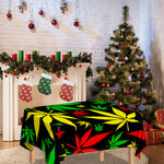Hemp Leaves Reggae Pattern Print Tablecloth