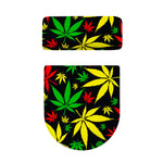 Hemp Leaves Reggae Pattern Print Toilet Lid And Tank Cover Set