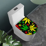 Hemp Leaves Reggae Pattern Print Toilet Lid Cover
