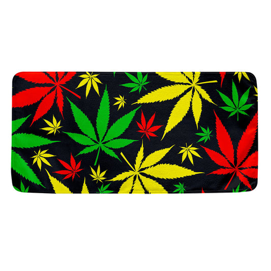 Hemp Leaves Reggae Pattern Print Towel